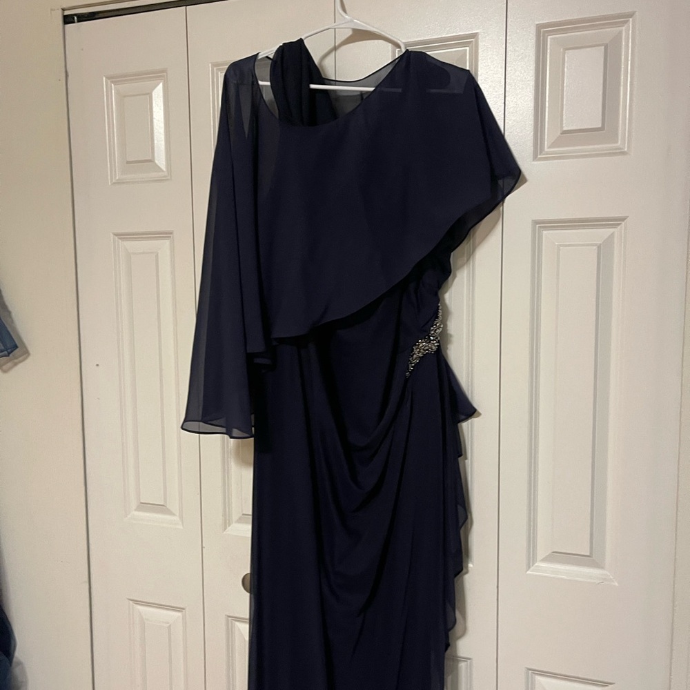 Elegant Navy Evening Gown